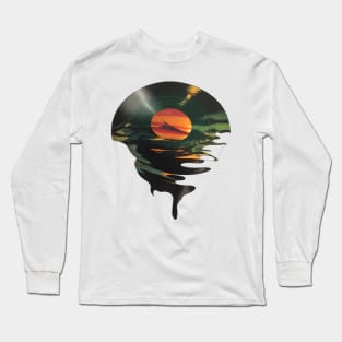 Cool Vinyl Lp Music Record Sunset Long Sleeve T-Shirt